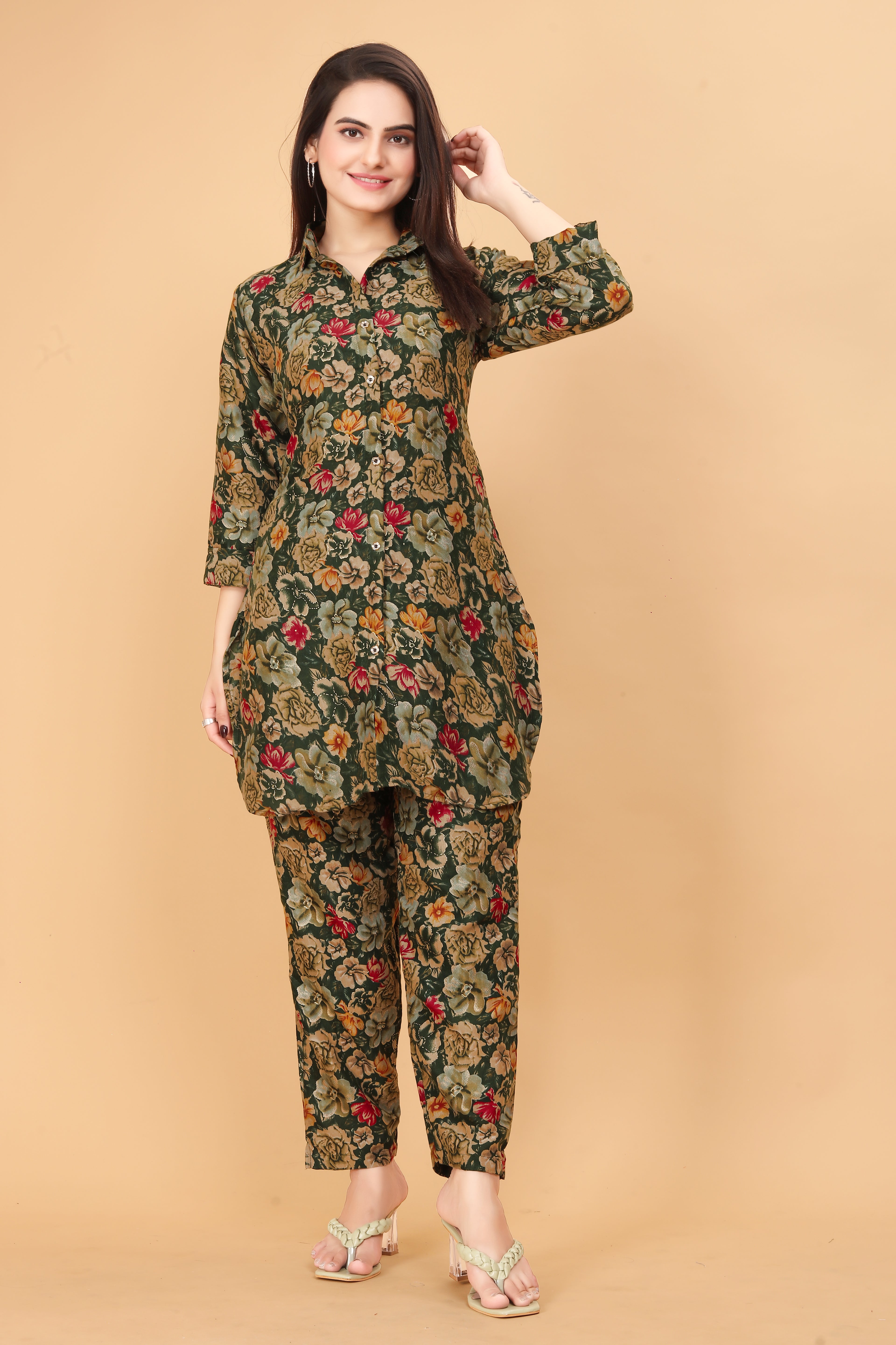 Fumka Women's Floral Printed Rayon Co-Ord Set