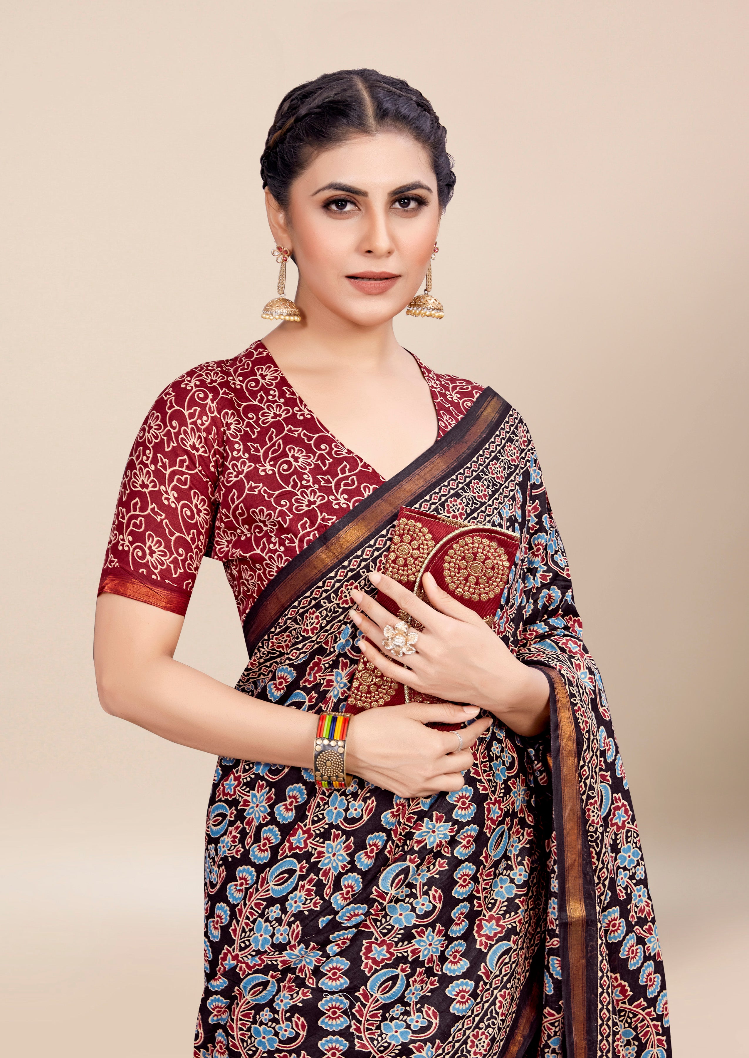 Charming Pure Cotton Jaipur Block Print Saree