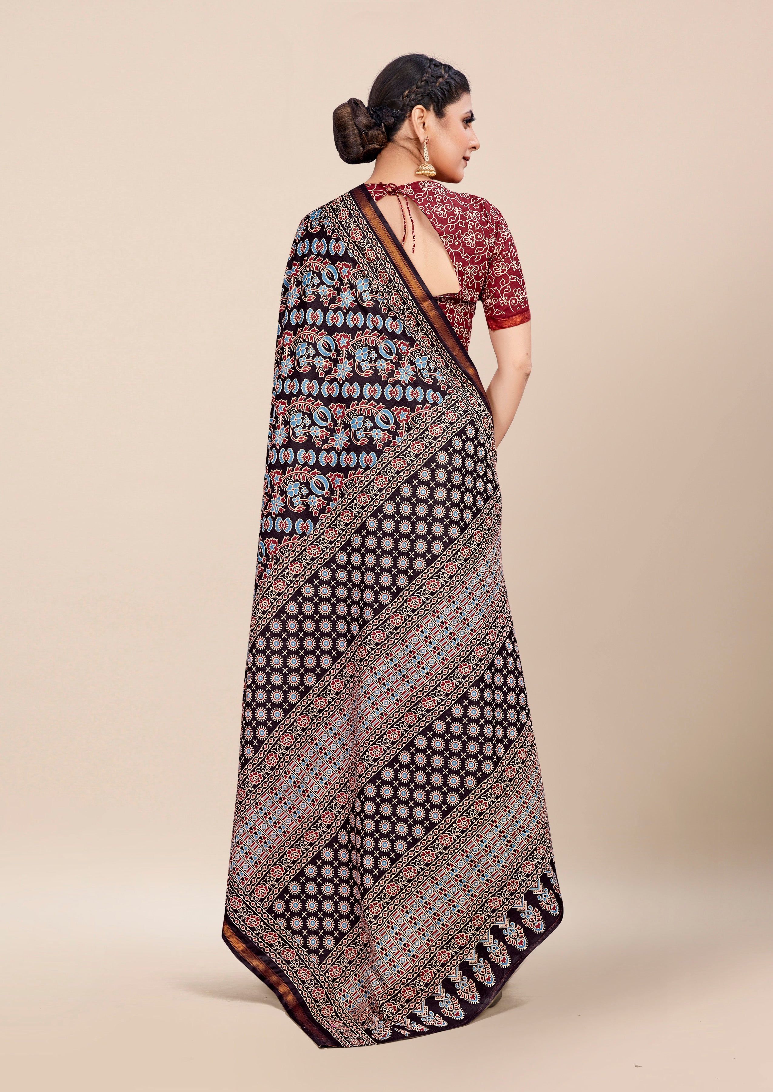 Charming Pure Cotton Jaipur Block Print Saree