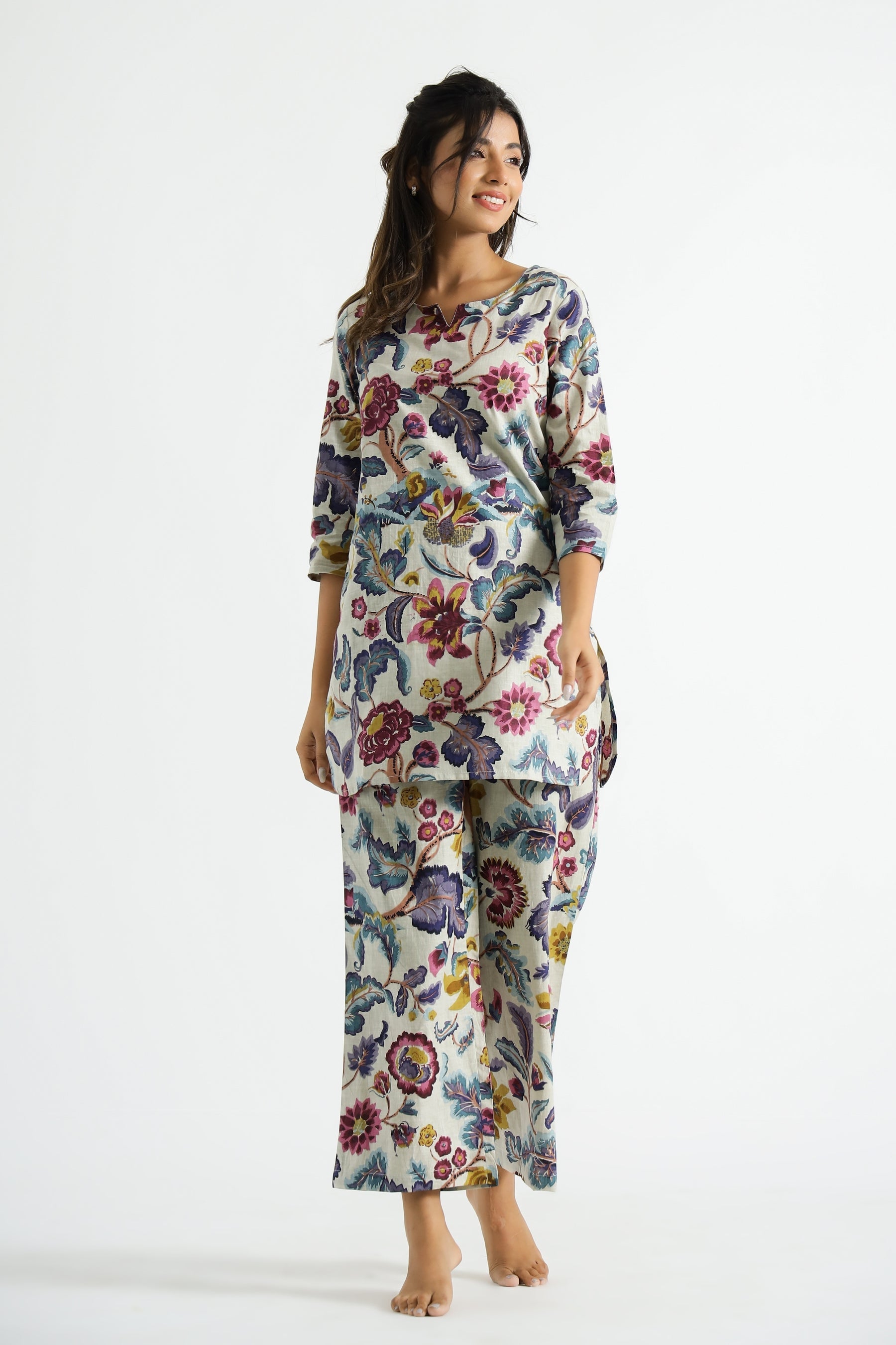 Fumka Women's Floral Printed Rayon Co-Ord Set