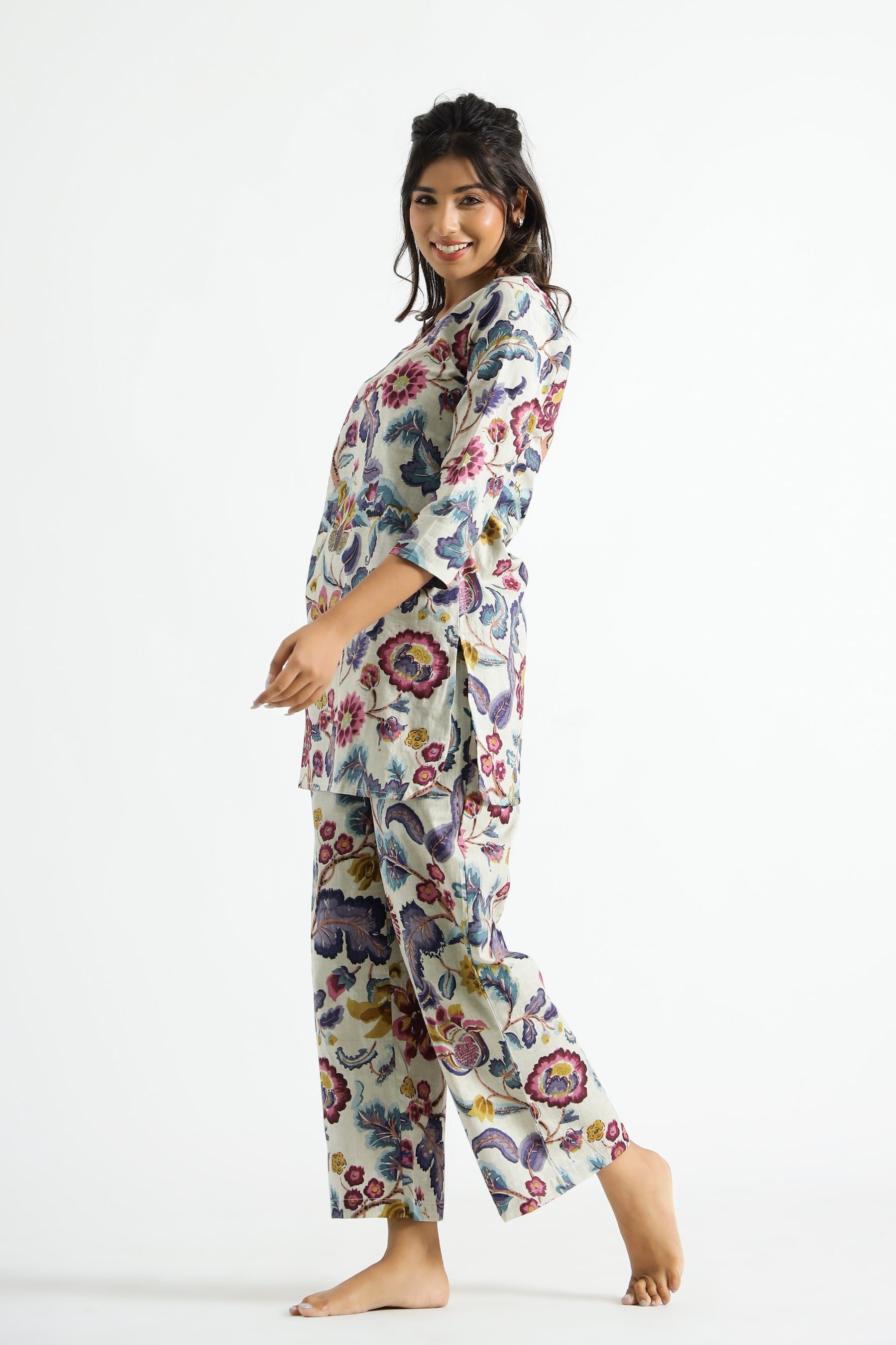 Fumka Women's Floral Printed Rayon Co-Ord Set