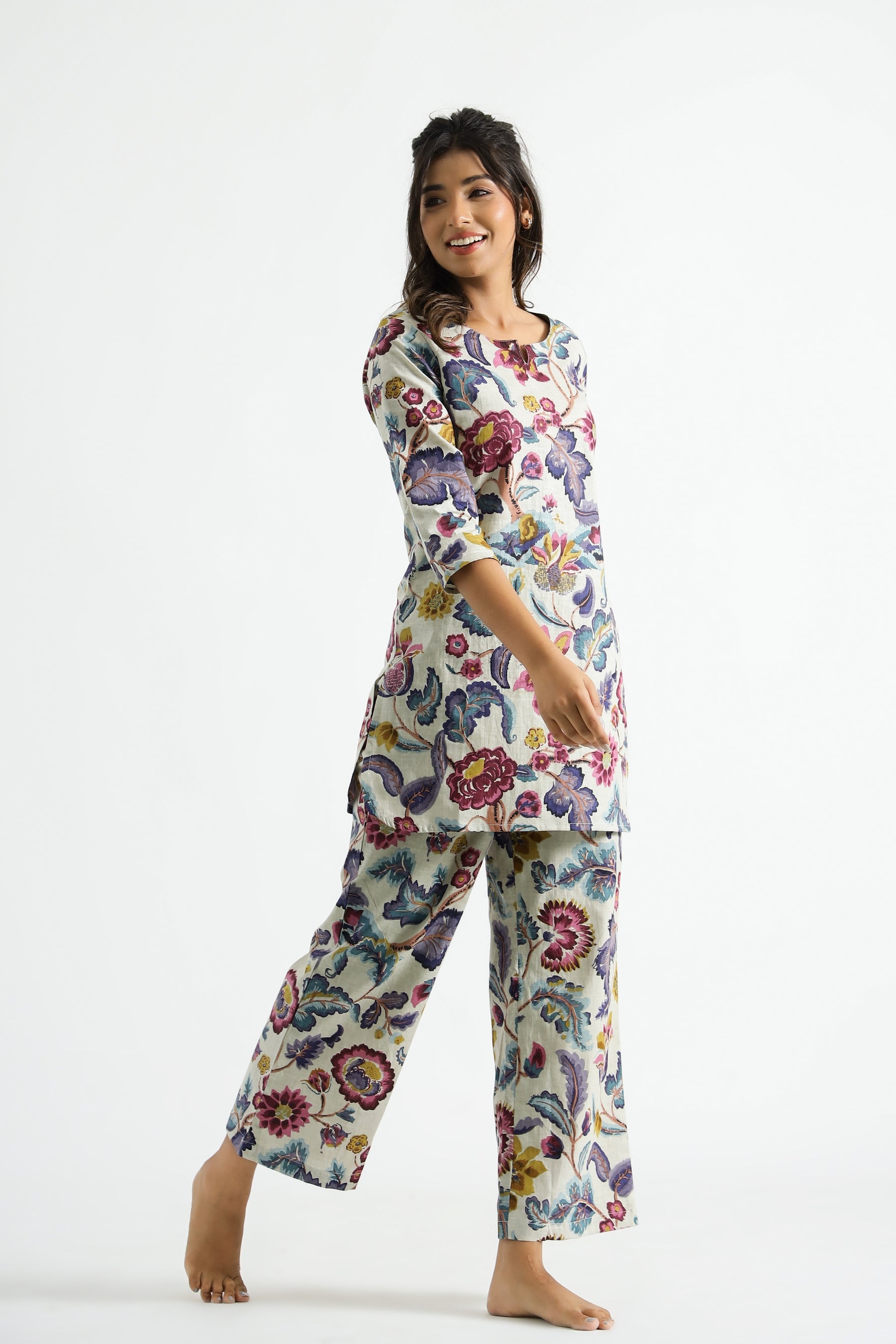 Fumka Women's Floral Printed Rayon Co-Ord Set