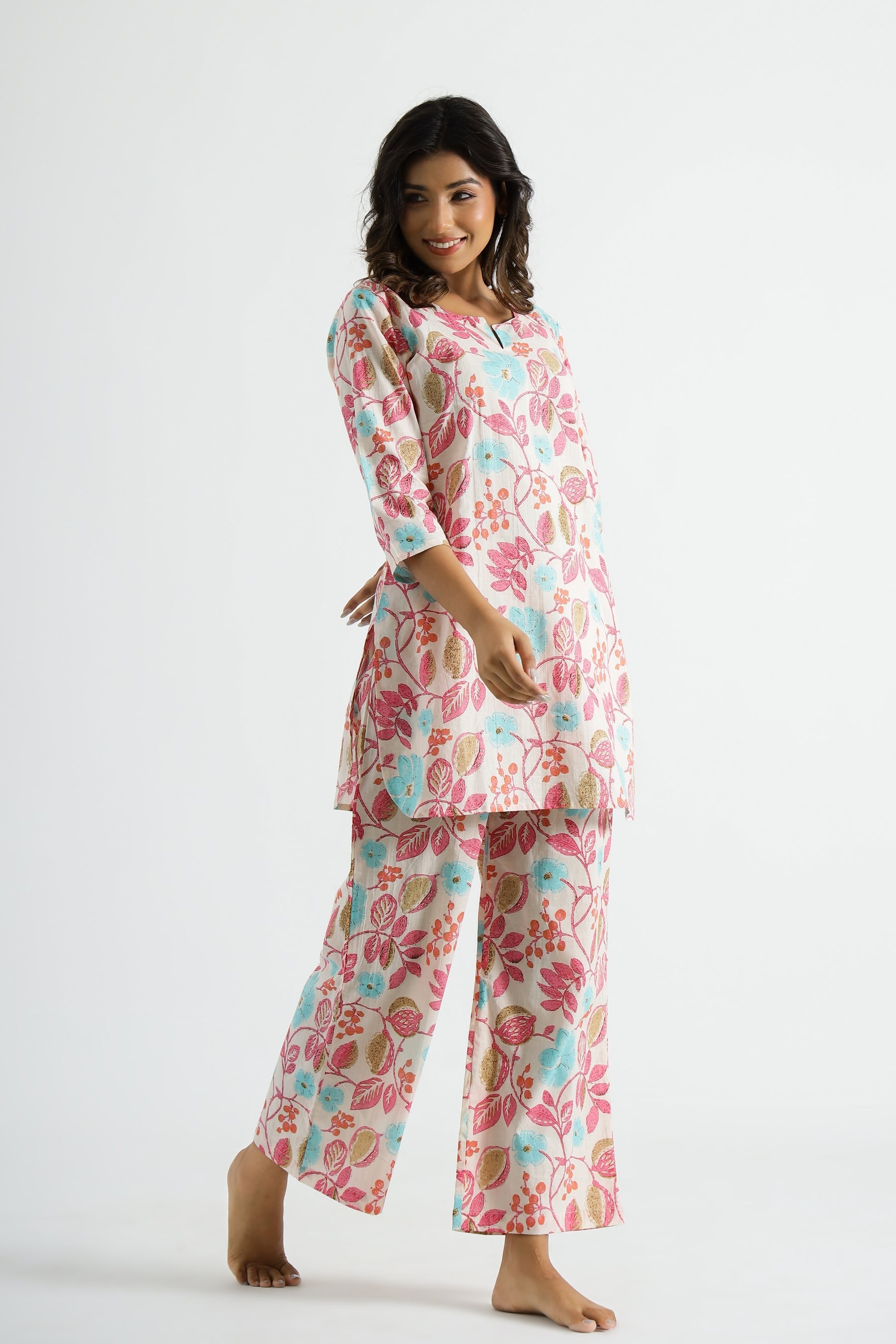 Fumka Women's Floral Printed Rayon Co-Ord Set