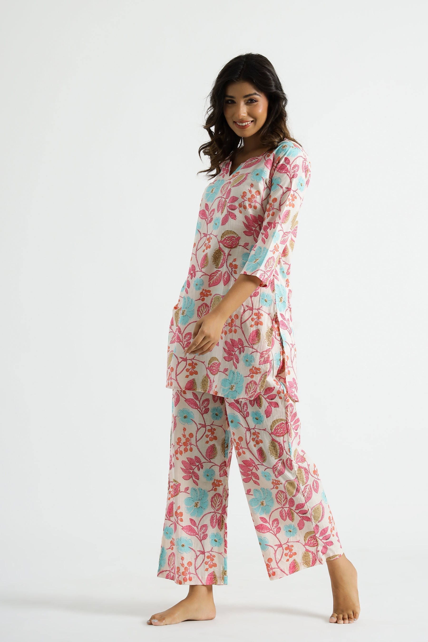 Fumka Women's Floral Printed Rayon Co-Ord Set