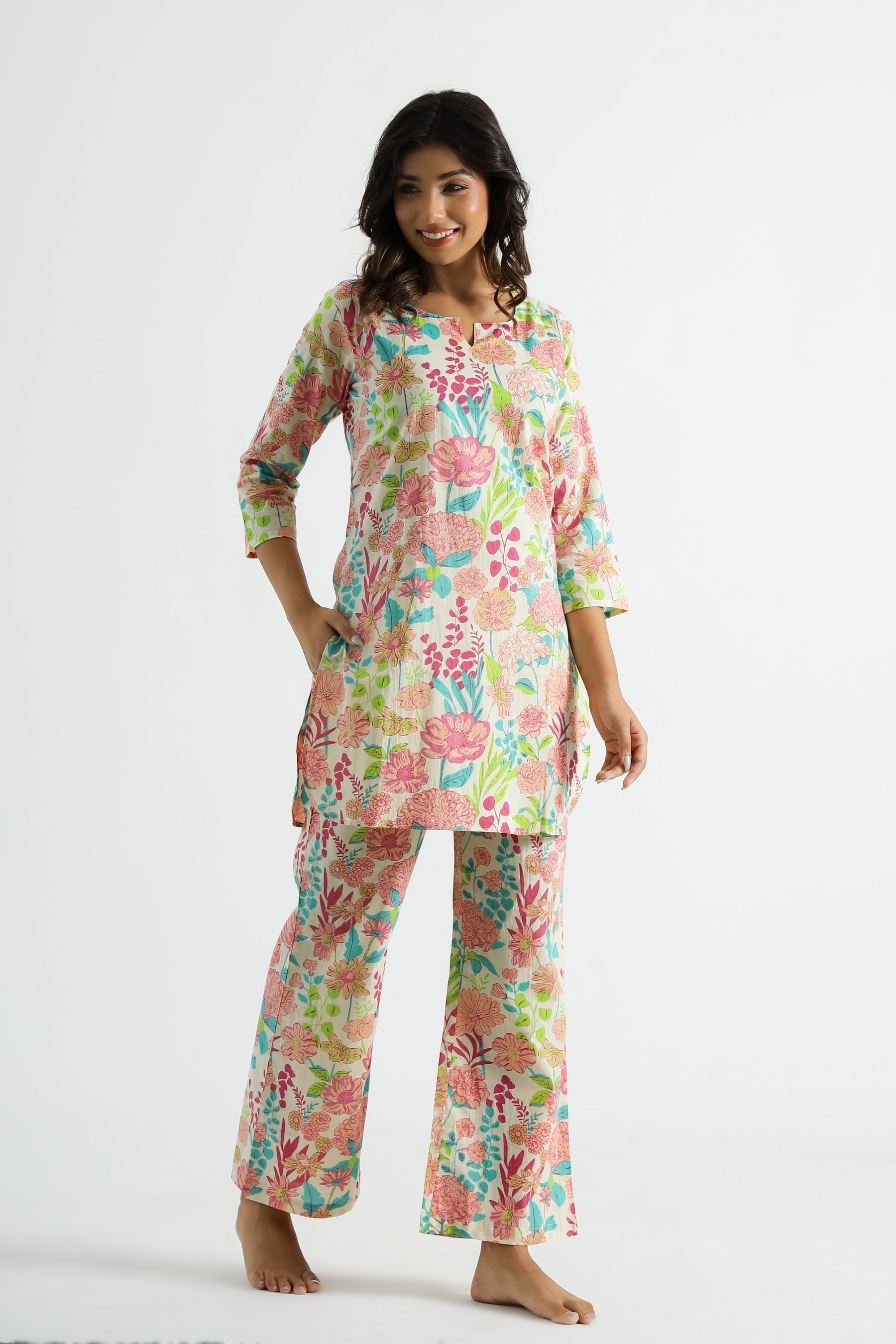 Fumka Women's Floral Printed Rayon Co-Ord Set