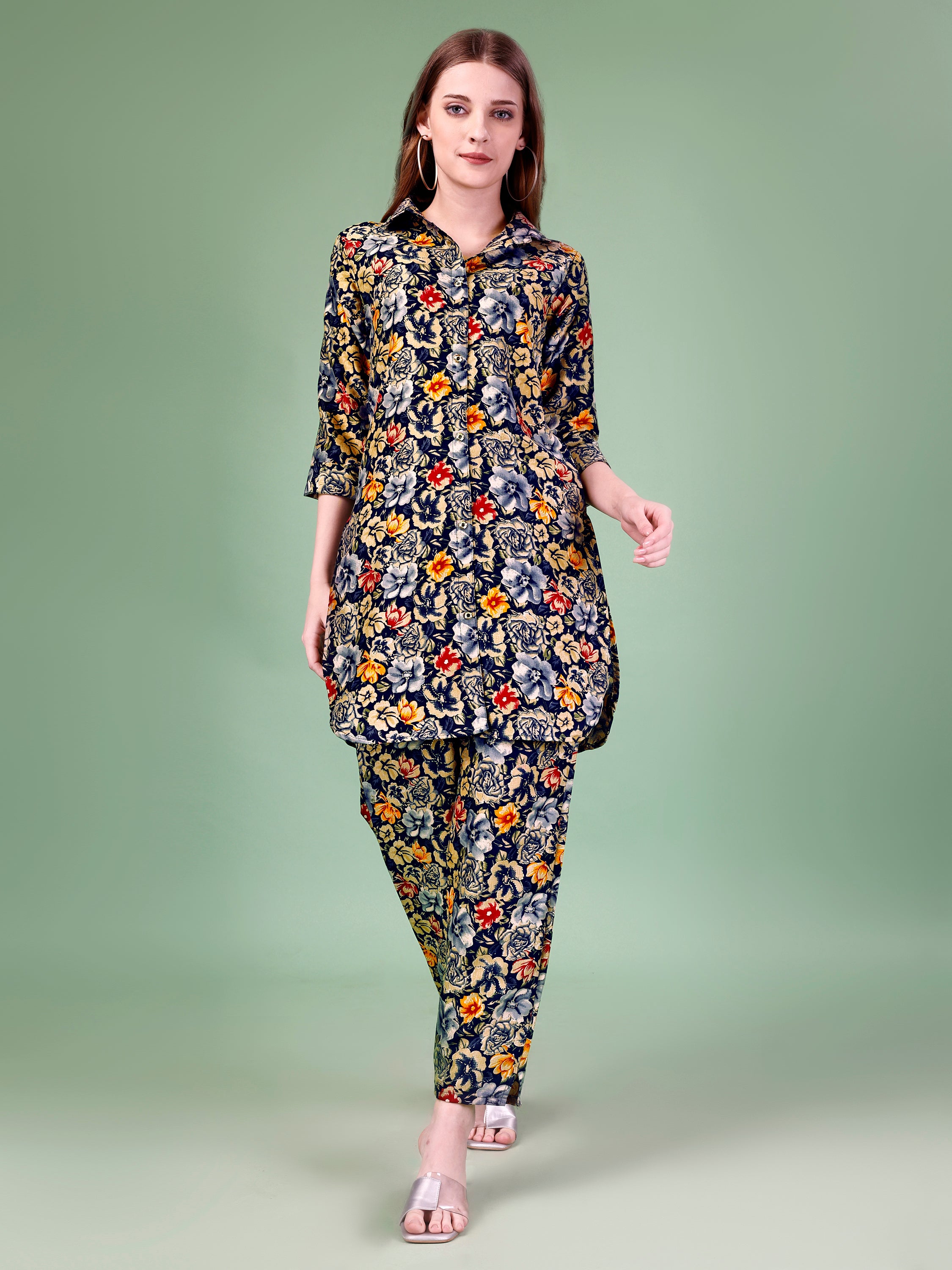 Fumka Women's Floral Printed Rayon Co-Ord Set