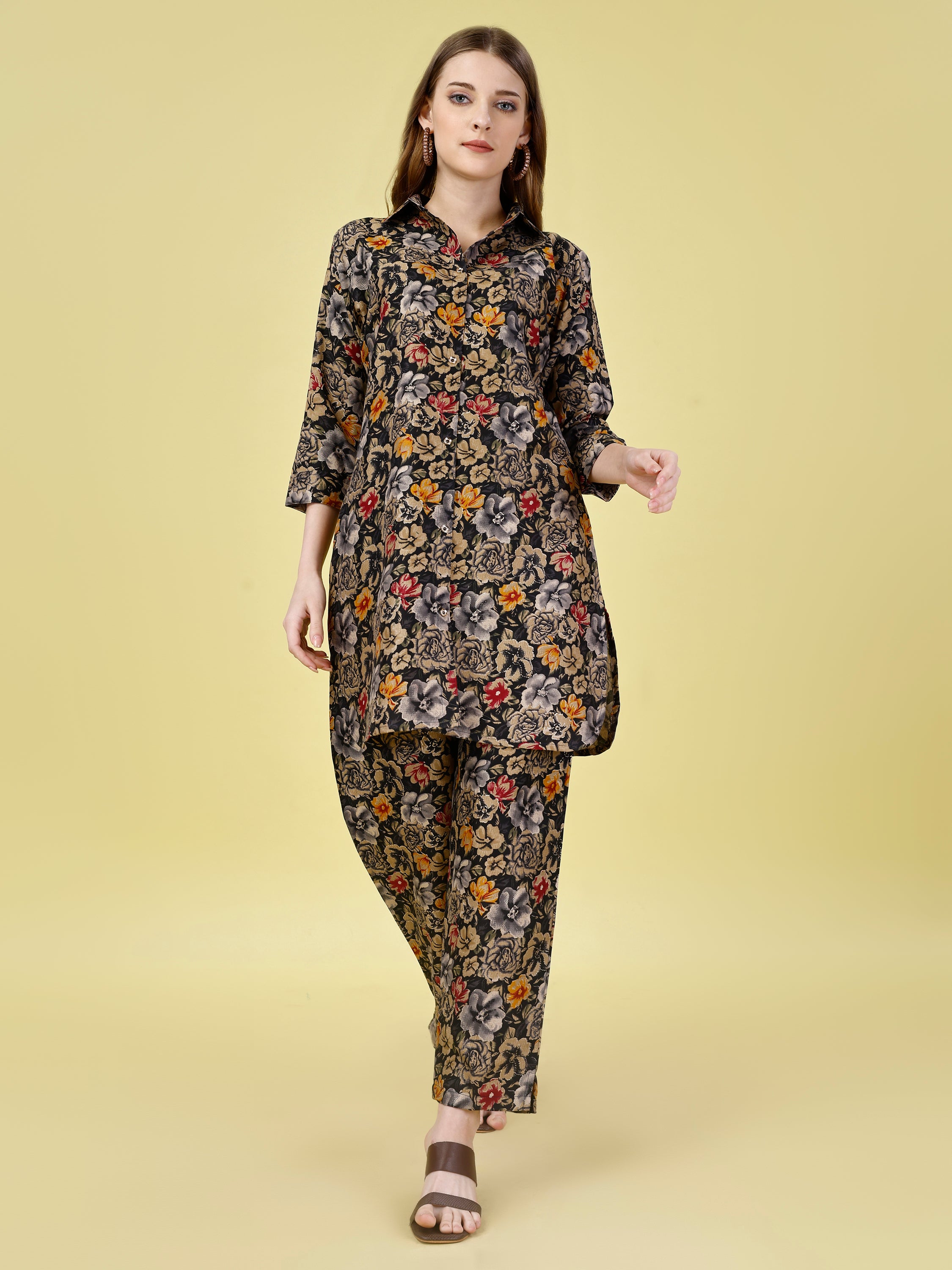 Fumka Women's Floral Printed Rayon Co-Ord Set