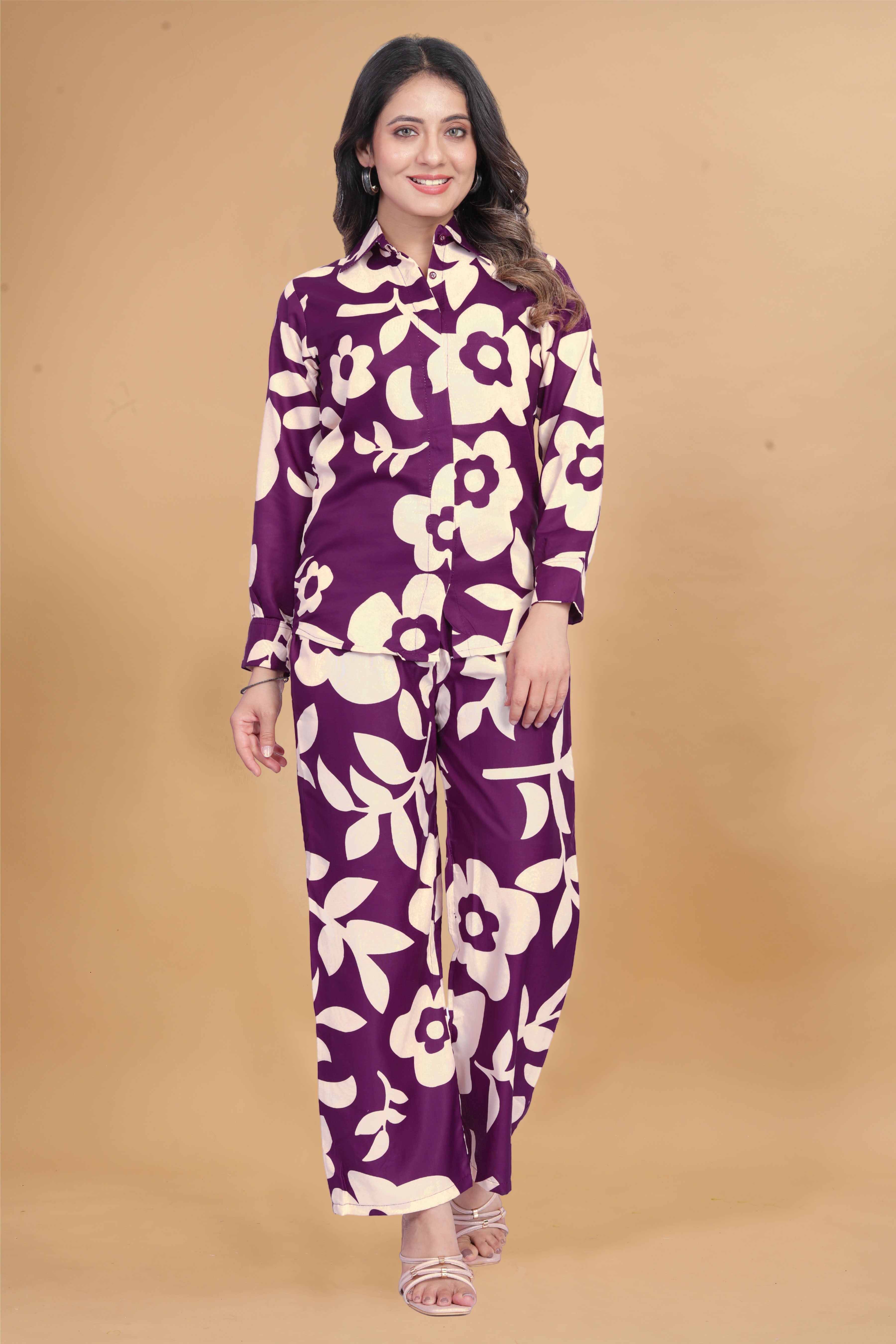 Fumka Women's Floral Printed Rayon Co-Ord Set